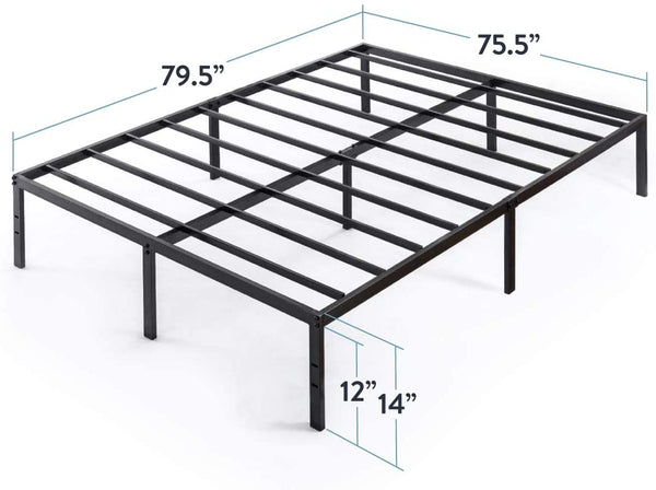 Best Price Mattress 14 Inch Metal Platform Beds w/ Heavy Duty Steel Slat Mattress Foundation (No Box Spring Needed), King Size, Black