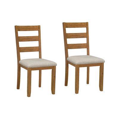 Tuggle Ladder Back Side Chair in Brown (Set of 2)