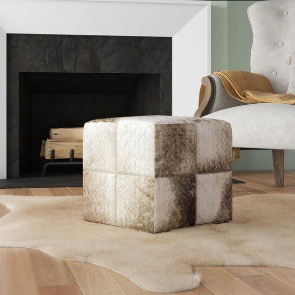 Viqueque Leather Cube Ottoman