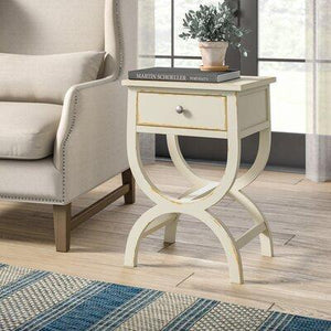 Rabun Solid Wood Trestle End Table with Storage