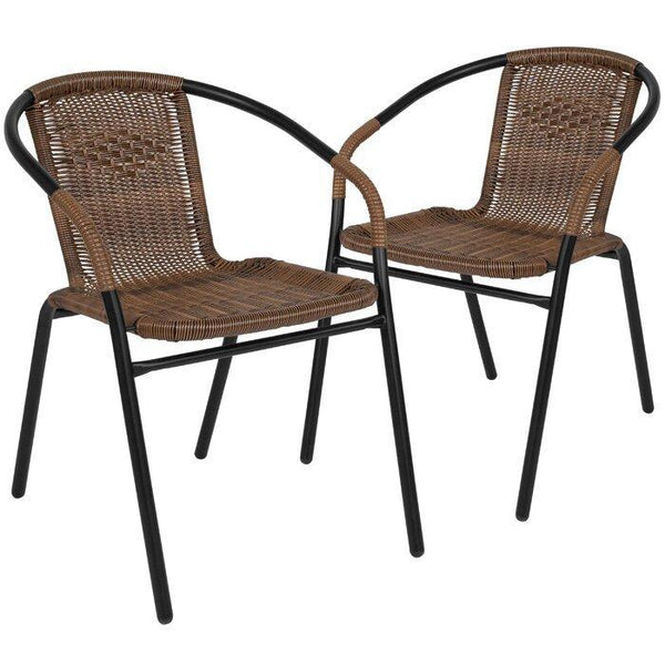 Pineville Rattan Stacking Patio Dining Chair Set of 2